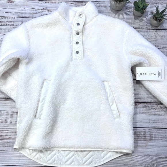 Athleta Jackets & Blazers - Athleta Cozy Sherpa Snap Pullover